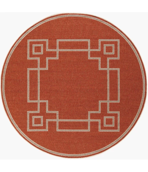 LIVABLISS Alfresco Red ALF-9631 7ft.3in. x 7ft.3in. Round Rug