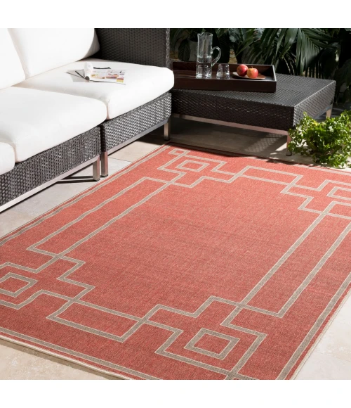 LIVABLISS Alfresco Red ALF-9631 7ft.3in. x 7ft.3in. Round Rug