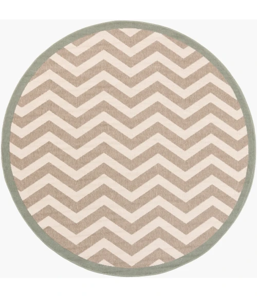 LIVABLISS Alfresco Brown ALF-9645 8ft.10in. x 8ft.10in. Round Rug