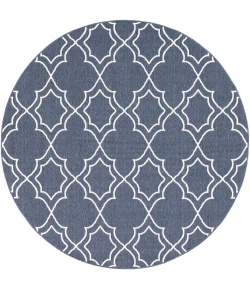Livabliss Alfresco ALF9650 Charcoal White Area Rug 8 ft. 10 in. Round