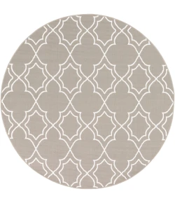 Livabliss Alfresco ALF9651 Taupe White Area Rug 5 ft. .3 Round