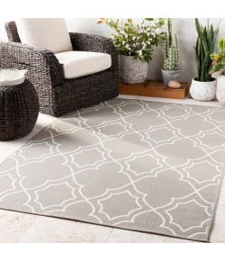 Livabliss Alfresco ALF9651 Taupe White Area Rug 7 ft. 3 in. X 7 ft. 3 in. Square