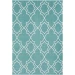 Livabliss Alfresco ALF9653 Teal White Area Rug 7 ft. 3 in. Round