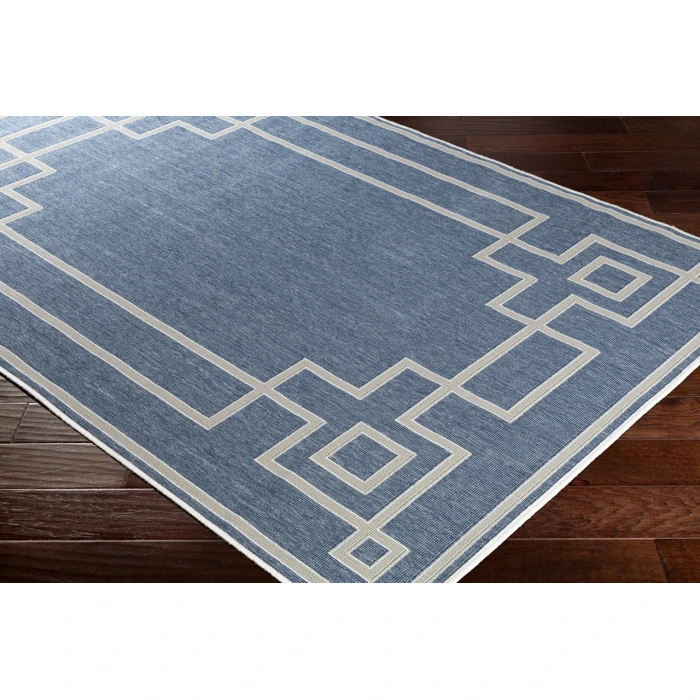 LIVABLISS Alfresco Dark Blue ALF-9654 7ft.3in. x 7ft.3in. Round Rug