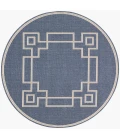 LIVABLISS Alfresco Dark Blue ALF-9654 7ft.3in. x 7ft.3in. Round Rug