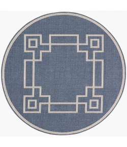 LIVABLISS Alfresco Dark Blue ALF-9654 7ft.3in. x 7ft.3in. Round Rug