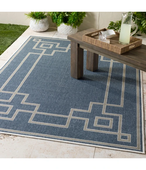 LIVABLISS Alfresco Dark Blue ALF-9654 7ft.3in. x 7ft.3in. Round Rug