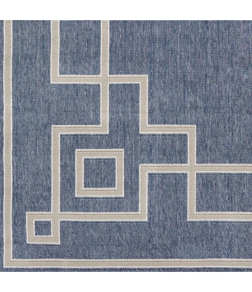 LIVABLISS Alfresco Dark Blue ALF-9654 7ft.3in. x 7ft.3in. Round Rug