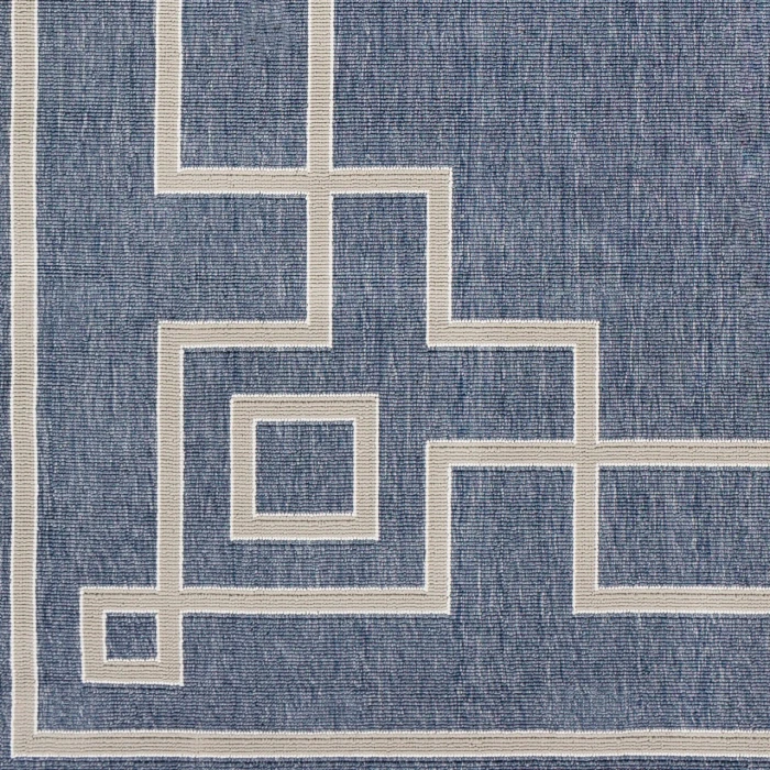 LIVABLISS Alfresco Dark Blue ALF-9654 7ft.3in. x 7ft.3in. Round Rug
