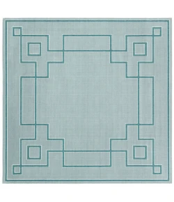 Livabliss Alfresco ALF9655 Pale Blue Teal Area Rug 8 ft. 10 in. X 8 ft. 10 in. Square