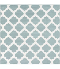 LIVABLISS Alfresco Pale Blue ALF-9664 7ft.3in. x 7ft.3in. Square Rug
