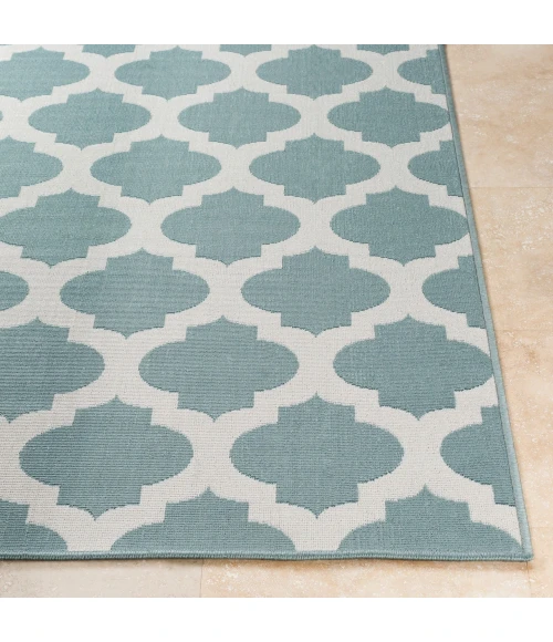 LIVABLISS Alfresco Pale Blue ALF-9664 8ft.10in. x 8ft.10in. Round Rug