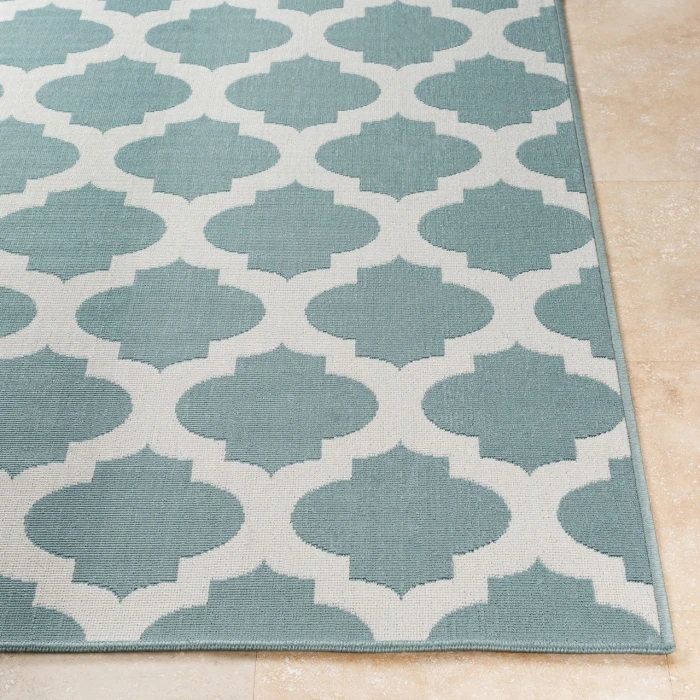 LIVABLISS Alfresco Pale Blue ALF-9664 8ft.10in. x 8ft.10in. Round Rug