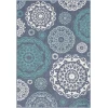 Livabliss Alfresco ALF9666 Charcoal Aqua Area Rug 8 ft. 10 in. Square
