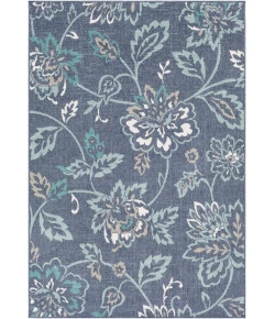 Livabliss Alfresco ALF9673 Charcoal Aqua Area Rug 8 ft. 10 in. Round