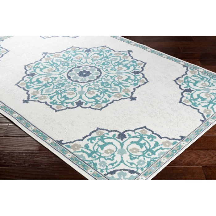 LIVABLISS Alfresco Teal ALF-9677 7ft.3in. x 7ft.3in. Square Rug