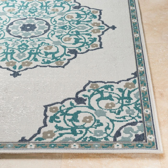 LIVABLISS Alfresco Teal ALF-9677 7ft.3in. x 7ft.3in. Square Rug