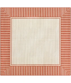 Livabliss Alfresco ALF9683 Burnt Orange Cream Area Rug 8 ft. 10 in. Square