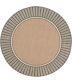 Livabliss Alfresco ALF9684 Camel Black Area Rug 8 ft. 10 in. Round