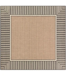 Livabliss Alfresco ALF9684 Camel Black Area Rug 8 ft. 10 in. Square
