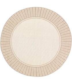 Livabliss Alfresco ALF9685 Camel Cream Area Rug 5 ft. 3 in. Round