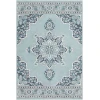 Livabliss Alfresco ALF9687 Charcoal Aqua Area Rug 8 ft. 10 in. Round
