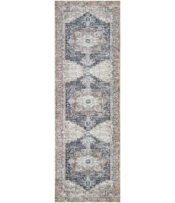 Livabliss Amelie AML2360 Ink Blue Medium Brown Area Rug 2 ft. 7 in. X 16 ft. Runner