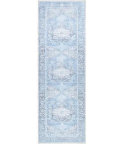 Livabliss Amelie AML2362 Light Blue Ice Blue Area Rug 2 ft. 7 in. X 18 ft. Runner