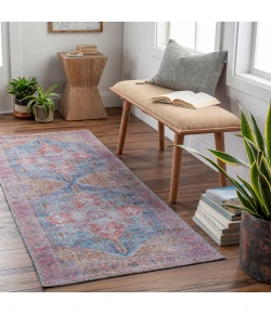 Livabliss Atlanta ANL2303 Brick Red Teal Area Rug 2 ft. 7 in. X 12 ft. Runner