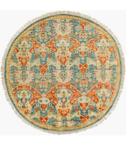 Surya Antolya ANT9712 Sky Blue Burnt Orange Area Rug 8 ft. Round