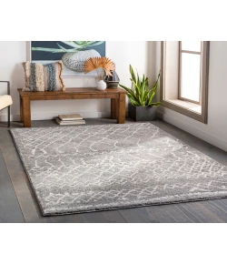 Livabliss Andorra ARD2304 Medium Gray White Area Rug 5 ft. 3 in. X 7 ft. 3 in. Rectangle