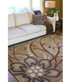 Livabliss Athena ATH5006 Camel Khaki Area Rug 9 ft. 9 in. Square