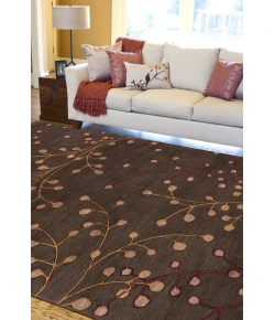 Surya Athena ATH5052 Dark Brown Dark Red Area Rug 9 ft. 9 in. Square