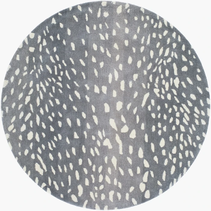 Livabliss Athena Medium Gray ATH-5163 6 ft. X 6 ft. Round Rug