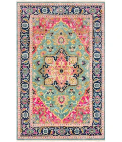 Surya Antique ATQ1015 Teal Bright Pink Area Rug 8 ft. X 11 ft. Rectangle