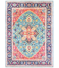 Surya Antique ATQ1015 Teal Bright Pink Area Rug 8 ft. X 11 ft. Rectangle
