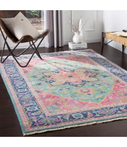 Surya Antique ATQ1015 Teal Bright Pink Area Rug 8 ft. X 11 ft. Rectangle