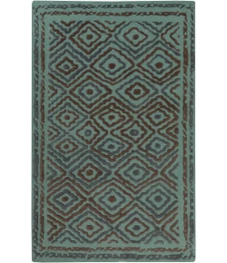 Surya Atlas ATS1013 Teal Dark Brown Area Rug 2 ft. X 3 ft. Rectangle