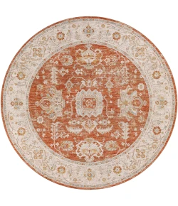 Livabliss Avant Garde AVT2317 Burnt Orange Mustard Area Rug 6 ft. 7 in. Round
