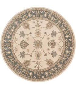 Livabliss Middleton AWHR2050 Khaki Teal Area Rug 3 ft. 6 in. Round