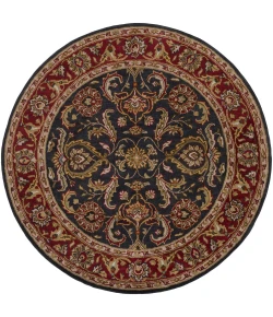 Livabliss Middleton AWHY2061 Bright Red Charcoal Area Rug 6 ft. Round
