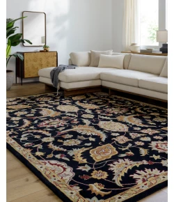 Livabliss Middleton AWMD2078 Black Camel Area Rug 6 ft. Round