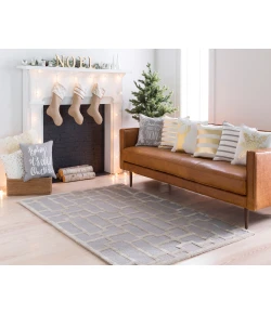 Livabliss Arise AWRS2141 Light Gray Khaki Area Rug 6 ft. Round