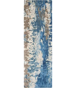 Surya Banshee BAN3342 Dark Blue Bright Blue Area Rug 2 ft. 6 in. X 8 ft. Runner