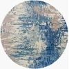 Surya Banshee BAN3342 Dark Blue Bright Blue Area Rug 8 ft. Round