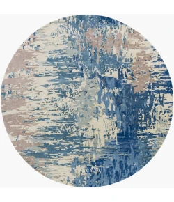 Surya Banshee BAN3342 Dark Blue Bright Blue Area Rug 8 ft. Round