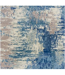 Surya Banshee BAN3342 Dark Blue Bright Blue Area Rug 10 ft. Square