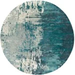 Surya Banshee BAN3343 Teal Sage Area Rug 8 ft. Round