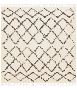 Livabliss Berber Shag BBE2300 Charcoal Beige Area Rug 7 ft. 10 in. Square