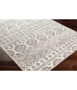 Livabliss Bahar BHR2323 Charcoal Beige Area Rug 6 ft. 7 in. Round